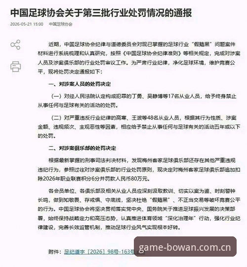 中国足协第三批禁足名单深度评测：行业生态整顿下的体育娱乐新趋势